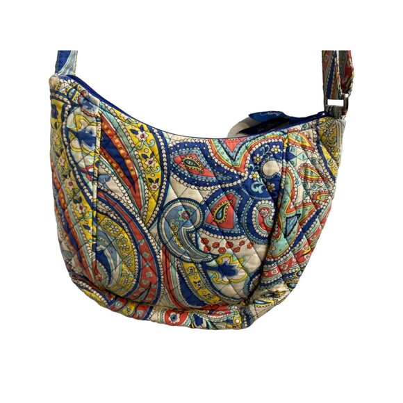 Boho Quilted Crossbody Bag Paisley Patchwork Adjustable Strap Cotton Purse - Picture 10 of 10